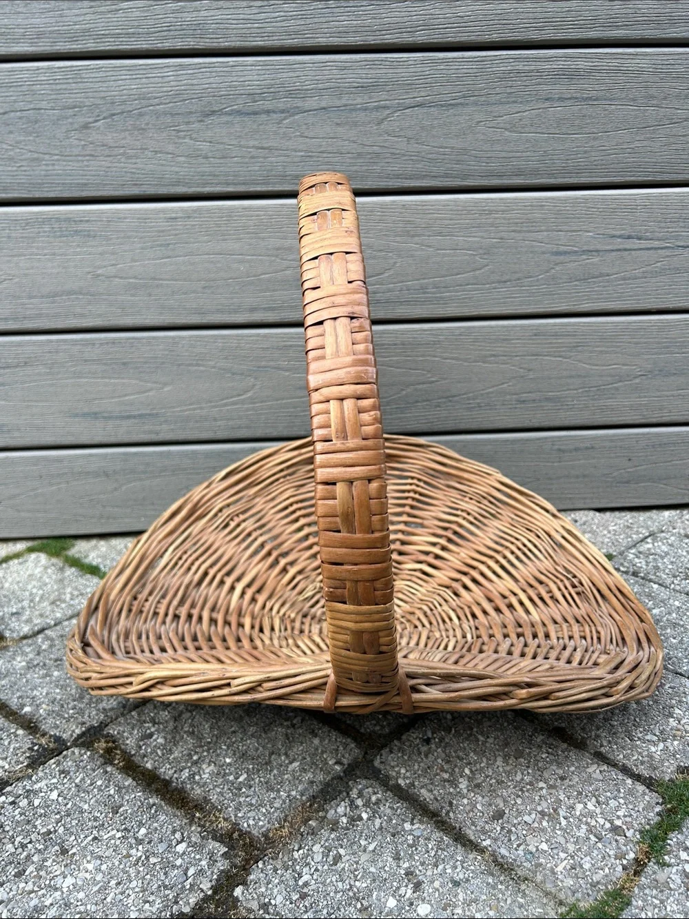 Vintage Wicker Gathering Harvest Basket Herb Flower Garden French Country